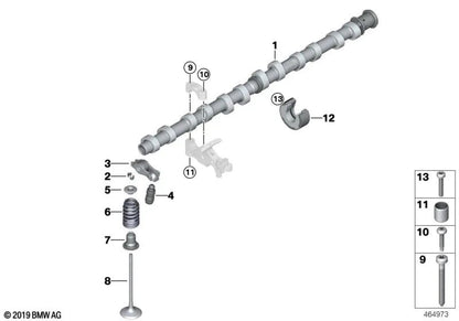 Árbol de levas de admisión OEM 11318618194 para BMW F20, F21, F22, F23, F30, F31, F34, F32, F33, F36, G30, G31, G11, G12... y más. Original BMW.