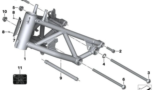 Placa informativa normativa de ruido OEM 71228388416 para BMW Motorrad R nineT (RK21, 0J01, 2ZY). Original BMW Motorrad.