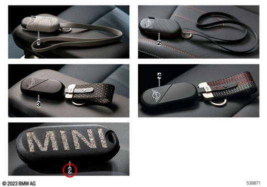 Schlüsselverkleidung mit Swarovski-Kristallen OEM 82205B34847 für MINI F66, Cooper J01, Aceman J05, Cabrio F67, Countryman U25... und mehr. Originaler MINI.