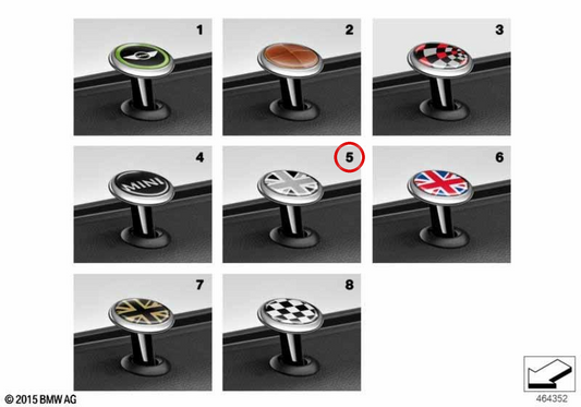 Black Jack Door Pin OEM 82292406335 for MINI F56, F55, Clubman F54, Cabrio F57, Countryman F60... and more. Original MINI.