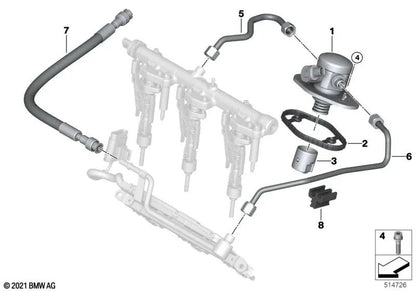 Tubo de combustible para BMW F40, F52 Serie 2 F44, F45, F46, U06 X1 F48, F49, U11, U12 X2 F39 (OEM 13538600440). Original BMW