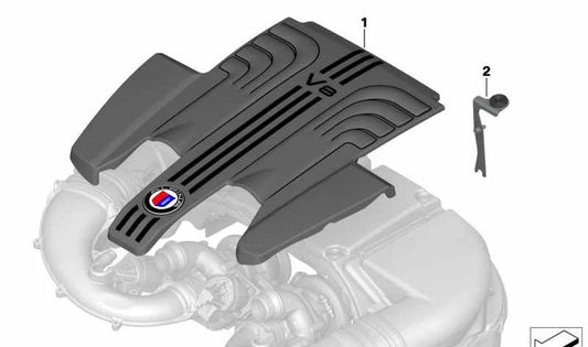 Cubierta insonorizante motor OEM 11147991431 para BMW Serie 7 G12 (750Li xDrive). Original BMW.