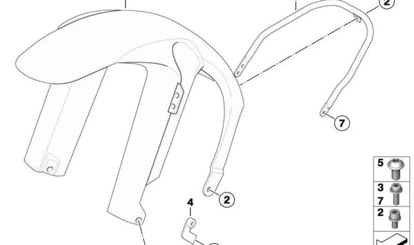 Soporte izquierdo OEM 46617708767 para motos BMW G 650 X, HP2 Megamoto. Original BMW Motorrad.