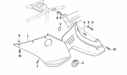 Lavadora de borracha OEM 46632313073 para BMW Motorrad R 1100 Rs (R259) e R 1150 Rs (RR22). BMW Motorrad original.