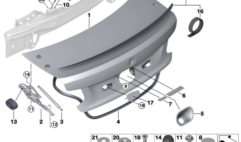 Cinta adhesiva OEM 51628062032 para BMW F22 y F87. Pieza original BMW. Ideal para fijaciones interiores o exteriores en carrocería.