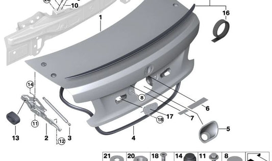 Cinta adhesiva OEM 51628062032 para BMW F22 y F87. Pieza original BMW. Ideal para fijaciones interiores o exteriores en carrocería.