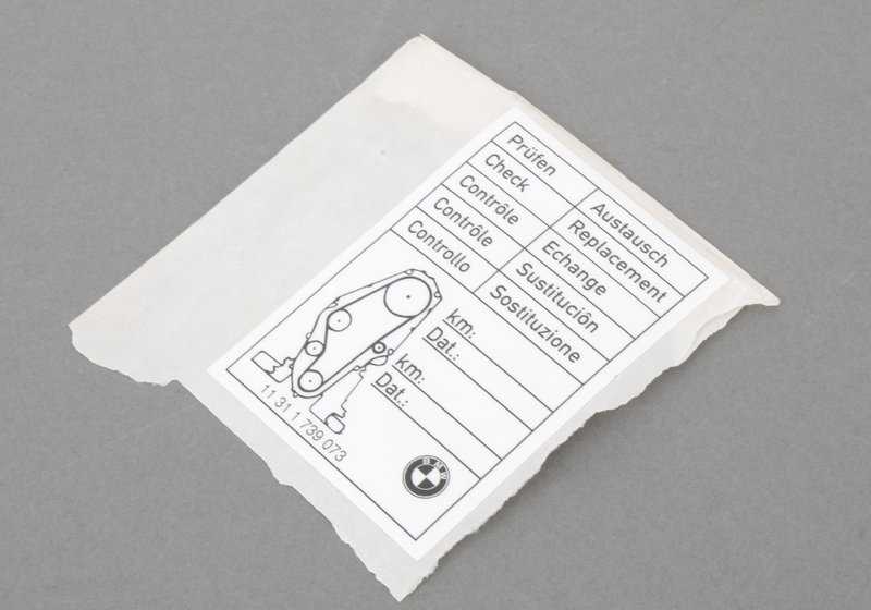 Adesivo para troca de correia dentada para BMW Série 3 E21, E30, E36, Série 5 E12, E28, E34 (OEM 11311739073). BMW original