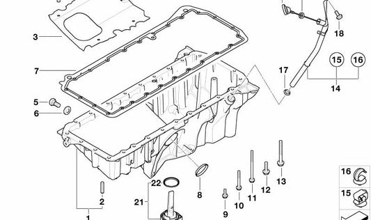 Cárter de Aceite para BMW X5 E53 (OEM 11132249304). Original BMW.