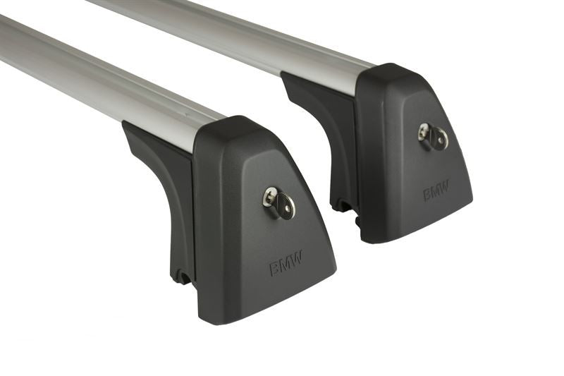 Barras de techo para BMW F45, F31. Original BMW. Soporte multifunción para portaequipajes, portabicis o caja de techo. OEM 82712350124. Compatibles con modelos con raíles en el techo. Montaje sin herramientas.