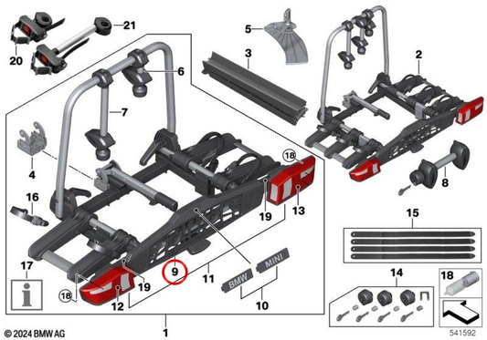 Suporte de matrícula OEM 82725B651E8 compatível com BMW. BMW Original.