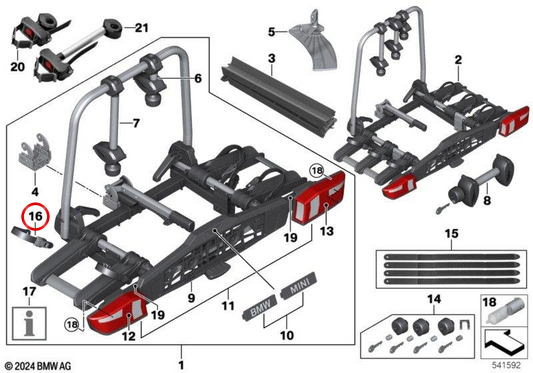 Sangle d’arrimage à cliquet OEM 82725B651F5 pour BMW Série 1, Série 3, X1, X3, X5 et MINI Countryman, Paceman, Aceman… et plus encore. Original BMW et MINI