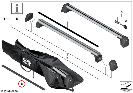 Portantrohr für BMW F98, F98N, G02, G02N, F96, F96N, G06, G06N (OEM 82792474978). Original BMW