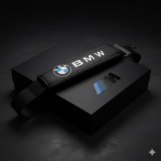 BMW Black Leature Safety Belt Pads.