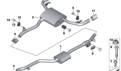 Supporto per il sistema di escape giusto per BMW X3 F97, G01, G08, X4 F98, G02 (OEM 18308593695). BMW originale