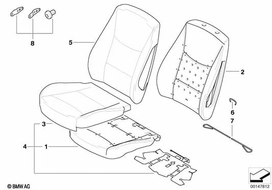 Left backrest cushion part for BMW 1 Series E88 (OEM 52109120275). Original BMW
