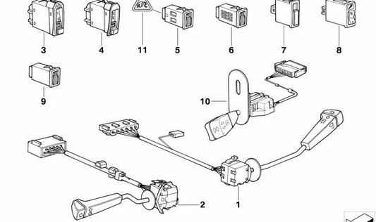 Interrupteur d'éclairage pour BMW E32 Series 7 (OEM 61311378015). BMW d'origine