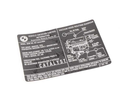 Abgaswarnplatte für BMW 3 E46 -Serie (OEM 71227837109). Original BMW