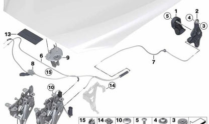 LEACANA CAPÓ OEM 51237058117 for BMW E81, E82, E87, E88, E90, E91, E92, E93, F06, F12, F13, E84. Original BMW.