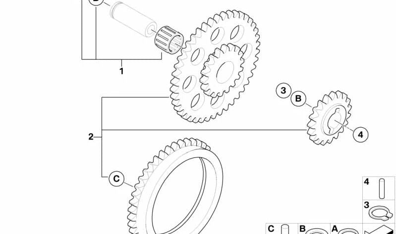 Rouleau d'aiguille OEM 07119900417 pour BMW G 450 X Motorcycles (K16) 2007-2010. BMW original Motorrad.