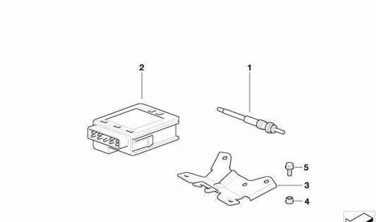 Módulo de control de precalentamiento OEM 12217801202 para BMW E65 740d y 745d. Compatible con motores diésel M67 y M67T. Original BMW.