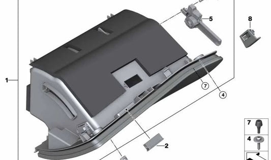 OEM 51165A09C91 Gloveard para BMW G29. BMW original.