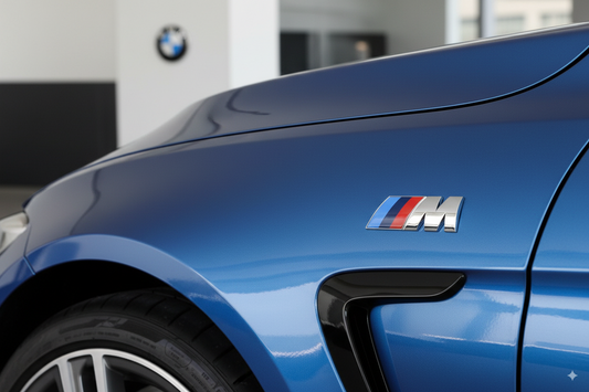 Logo d'emblème M pour les côtés (nageoires). BMW d'origine