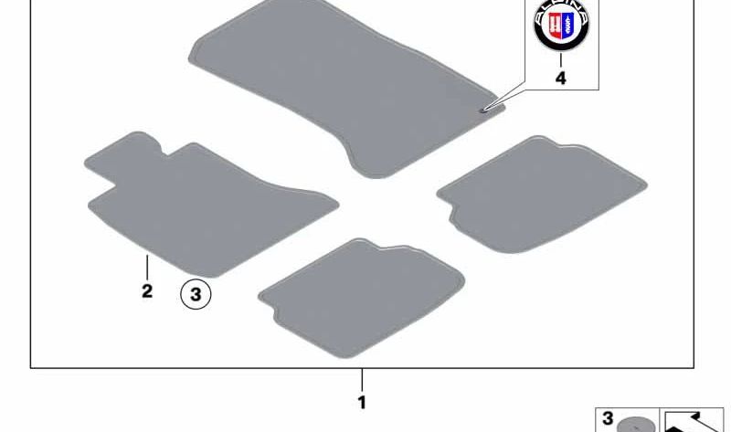 Lado do tapete de veludo do motorista para BMW G11, G12 (OEM 51477427892). BMW original.