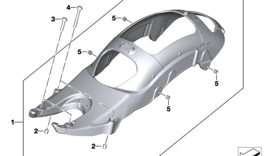 Cuadro trasero OEM 46515A67877 para motos BMW R 18 Roctane, R 18 B, R 18 Transcontinental. Original BMW Motorrad.