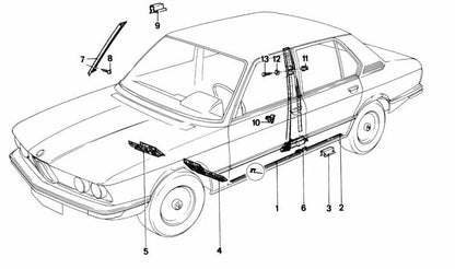 Clip de fijación OEM 51441805831 para BMW E21, E12, E28, E24, E23, 114, 1502, 1600, 1802, 2002. Pieza original BMW para sujeción interior o molduras.