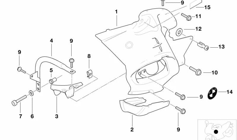 Soporte izquierdo OEM 46632313673 para motos BMW R1100RT, R850RT, R1150RT y más. Original BMW Motorrad.