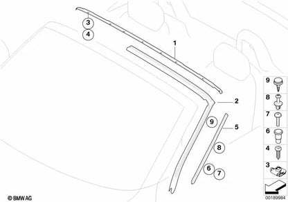 Pilar Deflector zum Recht für BMW Z4 E85 (OEM 51717127258). Original BMW