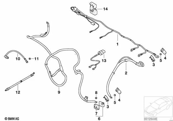 Cable Generador-Arranque Punto de Apoyo B+ para BMW E53 (OEM 12427505513). Original BMW