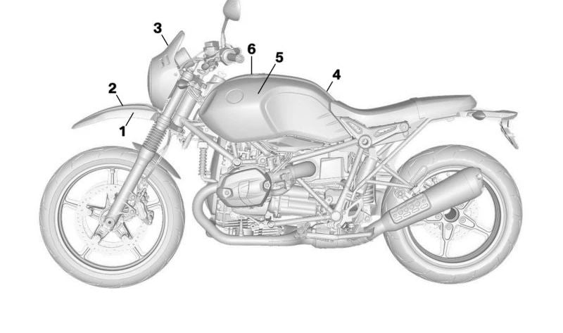 Inscripción cubierta del faro OEM 51141542127 para BMW Motorrad R nineT Urban G/S (K33). Original BMW Motorrad.