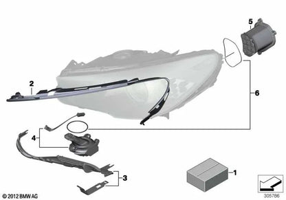 Kit de reparo do suporte do farol esquerdo para BMW F07, F10, F11, F18 (OEM 63127262734). BMW original
