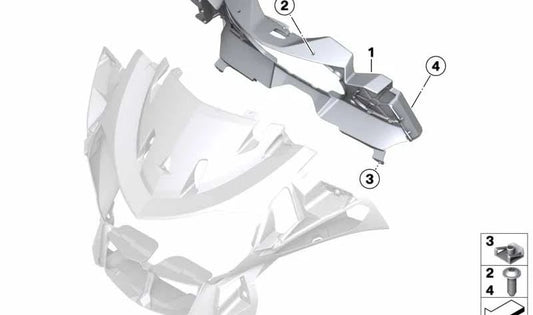 Cubierta de instrumentos OEM 46637711707 para BMW R1200RT (K26, 2009-2014). Original BMW Motorrad.