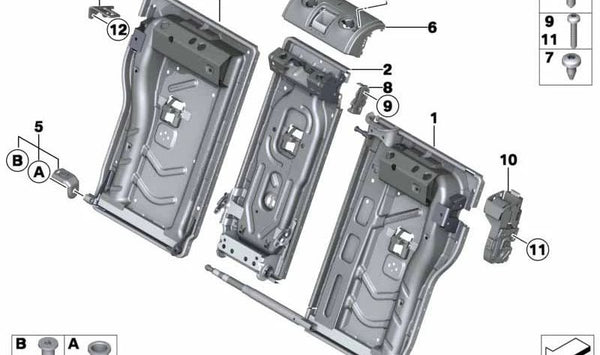 Cierre centralizado trasero derecho OEM 52207324072 para BMW F34. Original BMW.