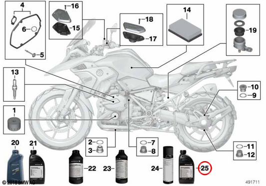 DOT4 LV Bremsflüssigkeit OEM 83105A87361 für BMW Motorräder R1200GS, R1250GS, S1000RR... und mehr. Original BMW Motorrad.