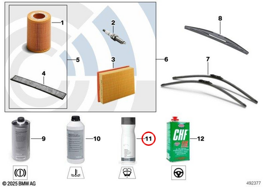 Cleaner del parabrezza concentrato senza OEM antigelo 83125B5FDD6 per BMW E81, E82, E87, E88, F20, F21, F30, F31, G20, G21 e altro. Compatibile anche con Mini F54, F55, F56, F60 e altri. BMW originale e Mini.