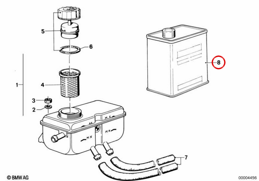 Low viscosity DOT4 brake fluid for BMW 5 Series E12, E28, 6 Series E24 (OEM 83135A82511). Original BMW.