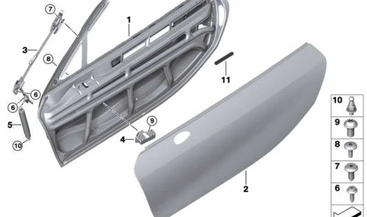Assorbitore di ammortizzatore della porta OEM 51227465482 per BMW I12, I12N, I15. BMW originale.