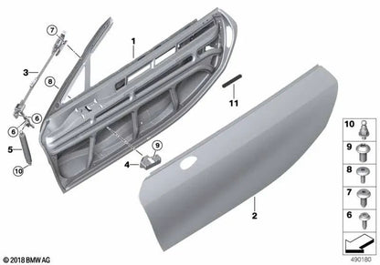 Gas spring for BMW I12, I12N, I15 (OEM 51227465481). Original BMW