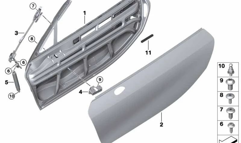 Pivote esférico OEM 07147328087 para BMW i12, i12N, i15. Pieza del sistema de bisagras y freno de la puerta delantera. Original BMW.