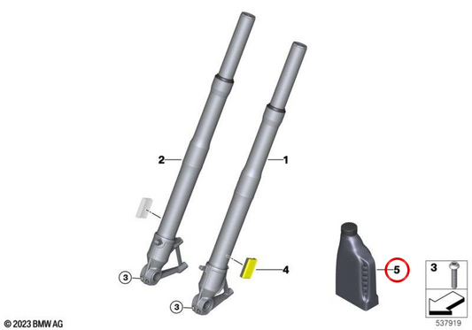 Öl für Teleskopgabel Typ 5 OEM 83195A8F589 für BMW Motorräder R1300GS, R1300GS Adventure, R1300RT... und mehr. Original BMW Motorrad.
