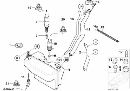 Canal de llenado para BMW Serie 7 E65, E66 (OEM 61667009125). Original BMW
