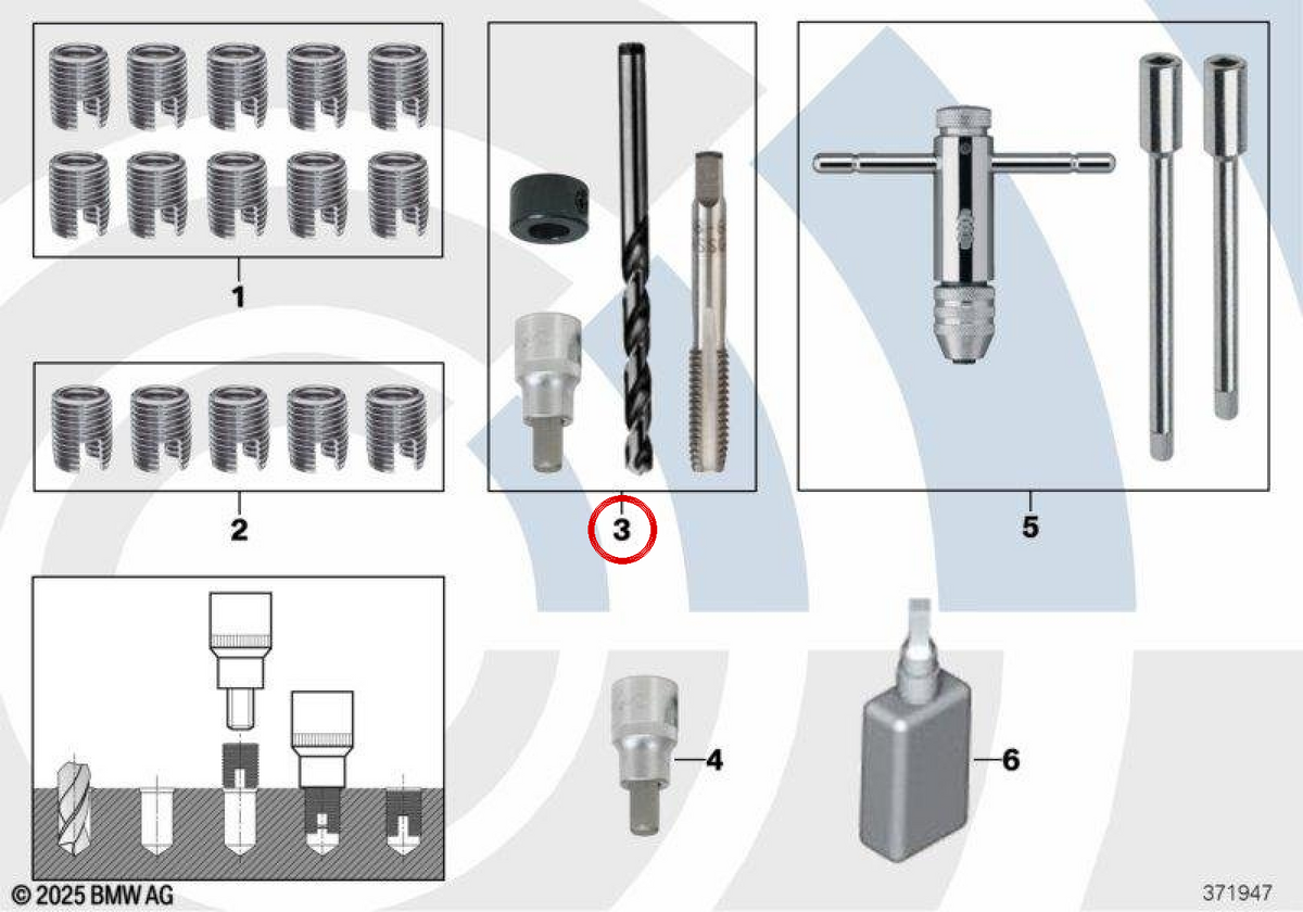 Game utensile OEM 83302285058 per BMW E39, E63, E64, E38, E85, E86 e Mini R50, R52, R53. BMW originale e Mini.