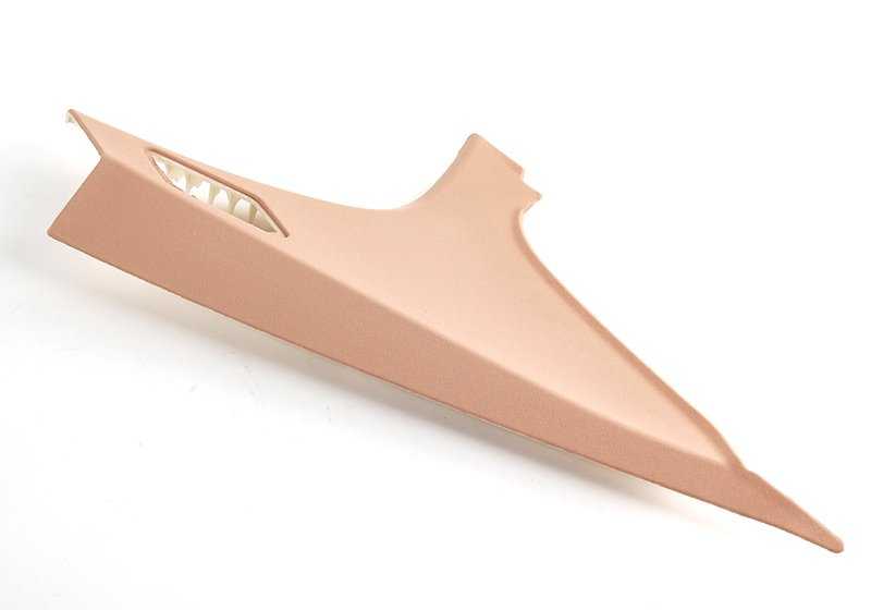 Embelezado C Izquierdo OEM 51438226593 para BMW E46. Cor bege clara. Peça original da BMW. Ideal para a substituição do embelezamento do lado traseiro esquerdo.