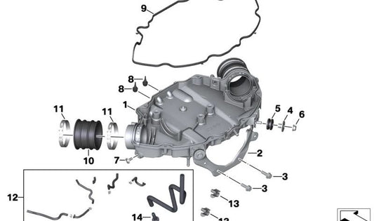 Silenciador de admisión inferior OEM 13718413349 para motos BMW R 18, R 18 Classic, R 18 B, R 18 Transcontinental. Original BMW Motorrad.