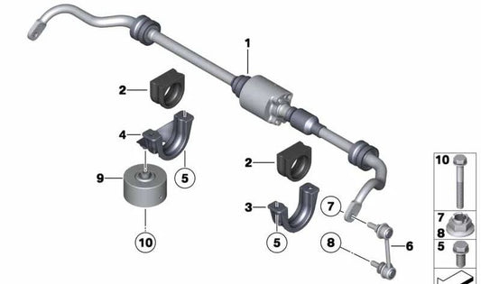 Amortecedor de vibração esquerdo para BMW Série 5 F07, F10, F11, F18, Série 7 F01N, F02N, G11, G12 (OEM 33506852835). BMW original