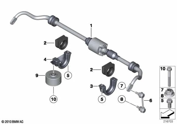 Pendelstütze trasera para BMW Serie 5 F07, F11 (OEM 33556786429). Original BMW