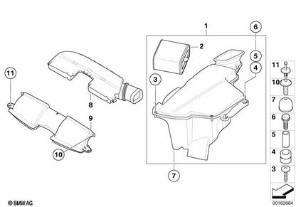 Intake Noise Silencer for BMW 3 Series E90, E92, E93 (OEM 13717838566). Original BMW